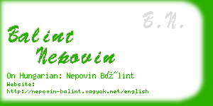 balint nepovin business card